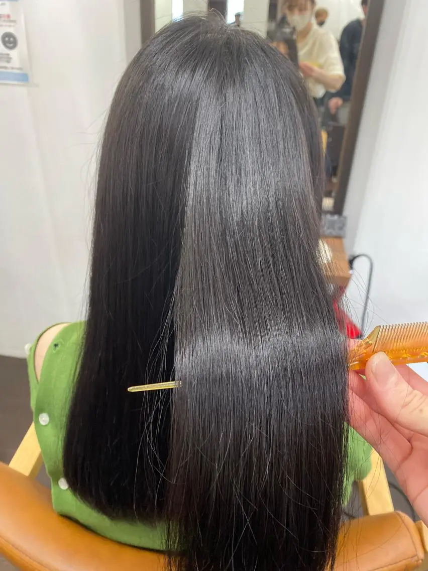 ロング 縮毛矯正 トリートメント 縮毛矯正 透明感カラー名駅 名駅みゆのヘアスタイル