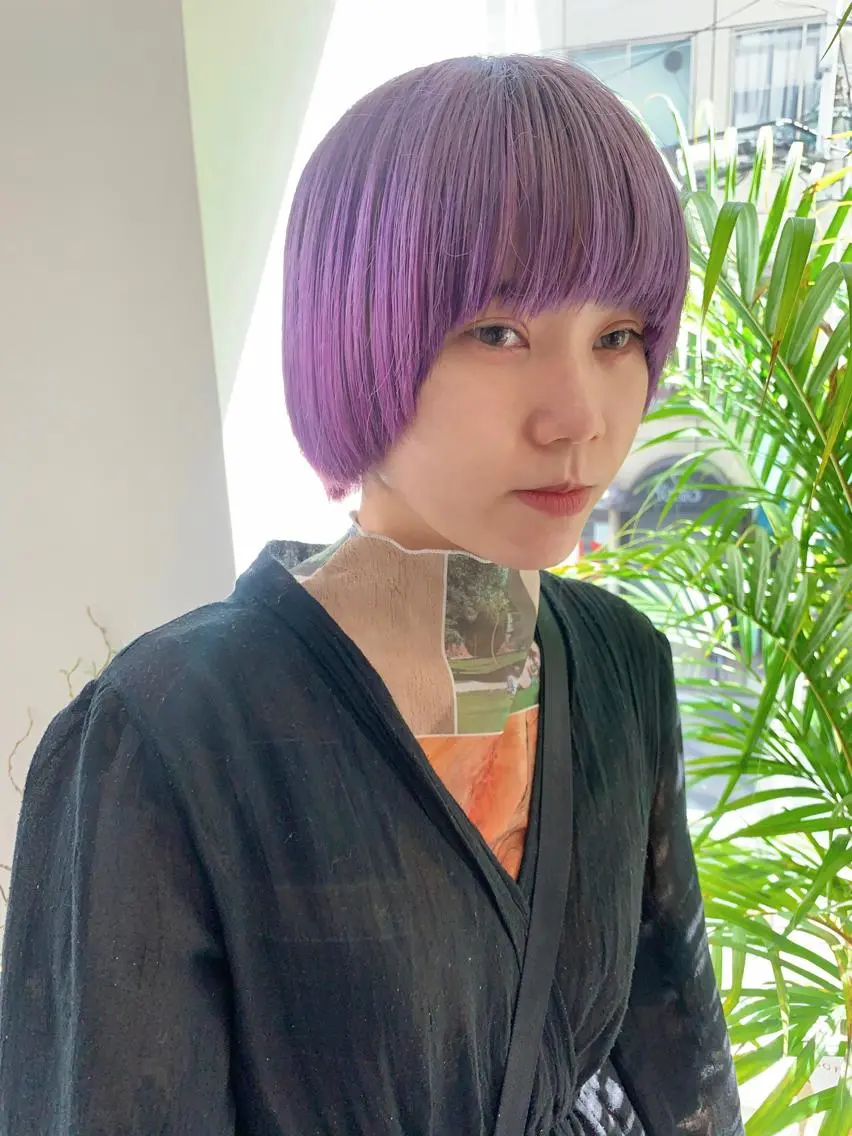 ショート カラー ブリーチ ケアブリーチ デザインカラー ダブルカラー ハイトーンカラー 桃果 momokaのヘアスタイル