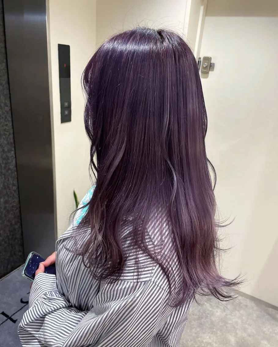 ロング パープルカラー ヘアカラー ♡透明感/艶カラー/ M a I ♡のヘアスタイル