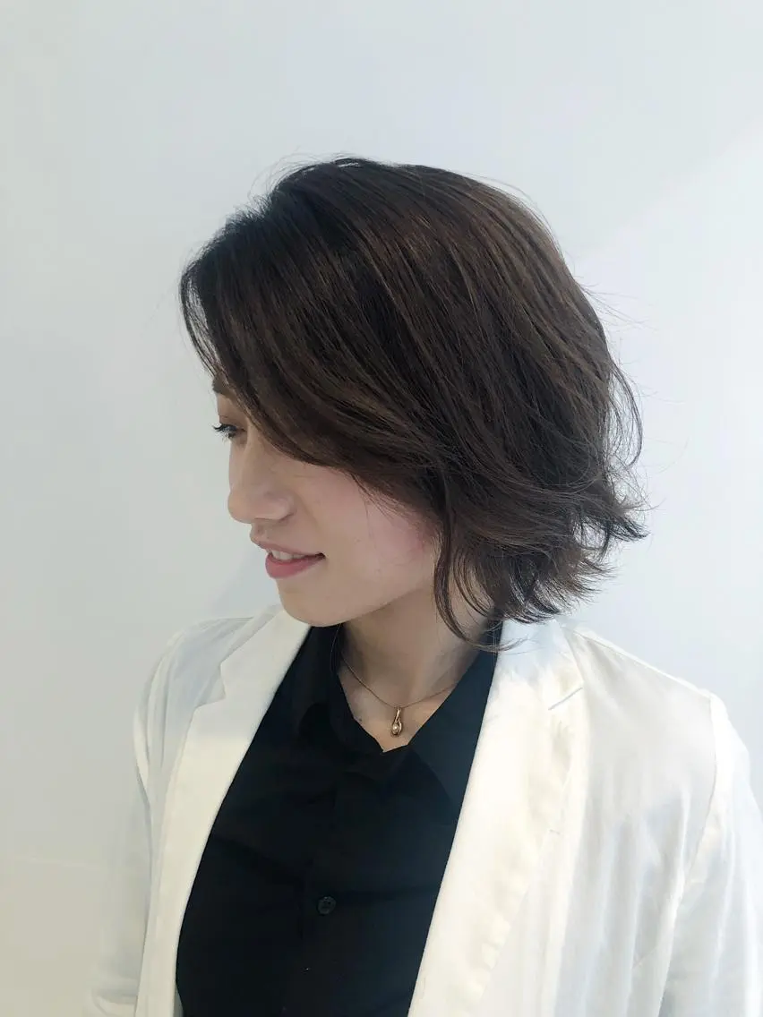 ミディアム カラー ベージュカラー ブラウンカラー ブラウンベージュ カット ヘアカラー トリートメント 髪質改善/顔まわり 石原のヘアスタイル