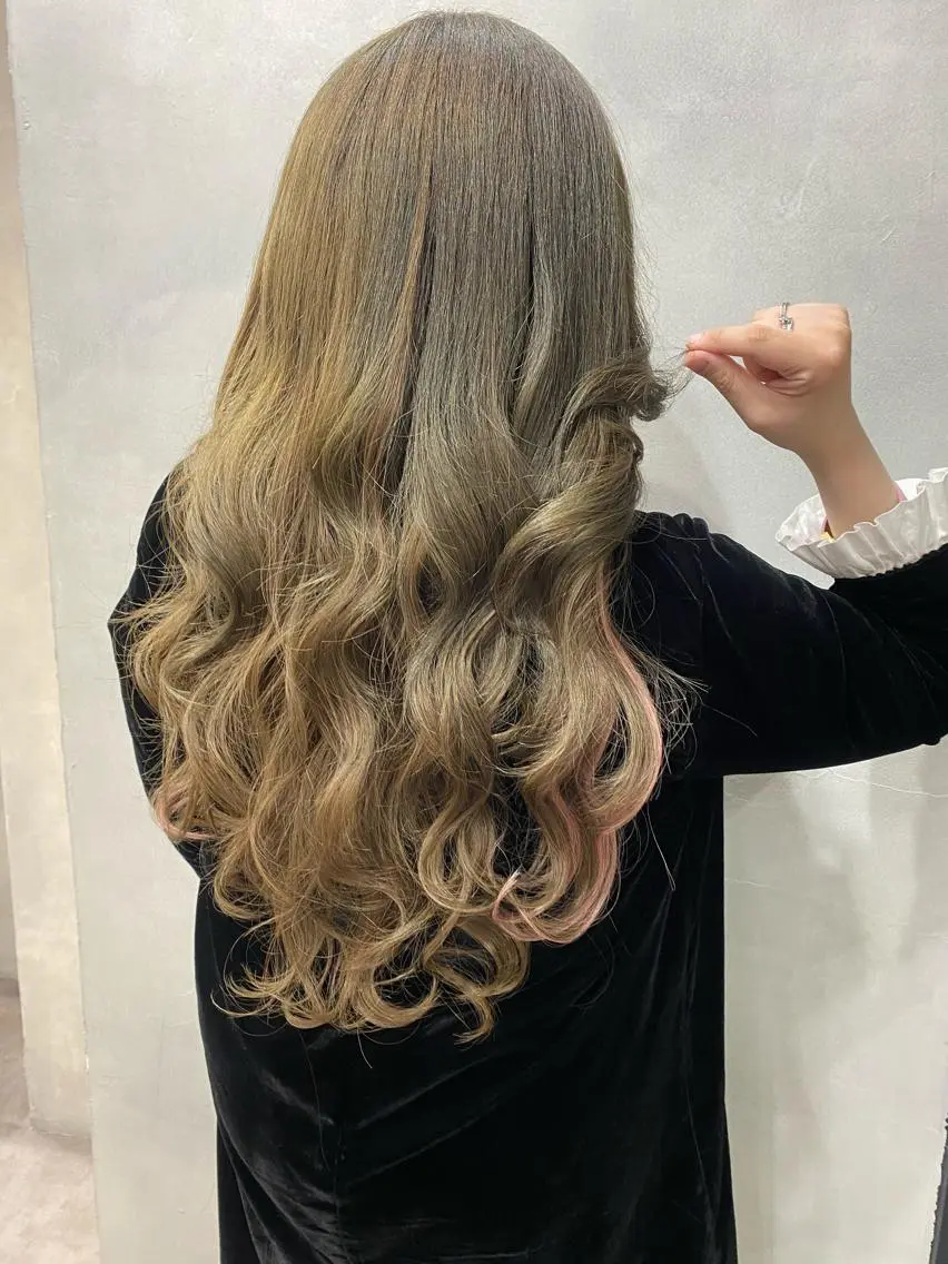 ロング カラー ヘアアレンジ ショートボブ シールエクステ バレイヤージュ 透明感カラー デザインカラー FAAM Tsuneのヘアスタイル