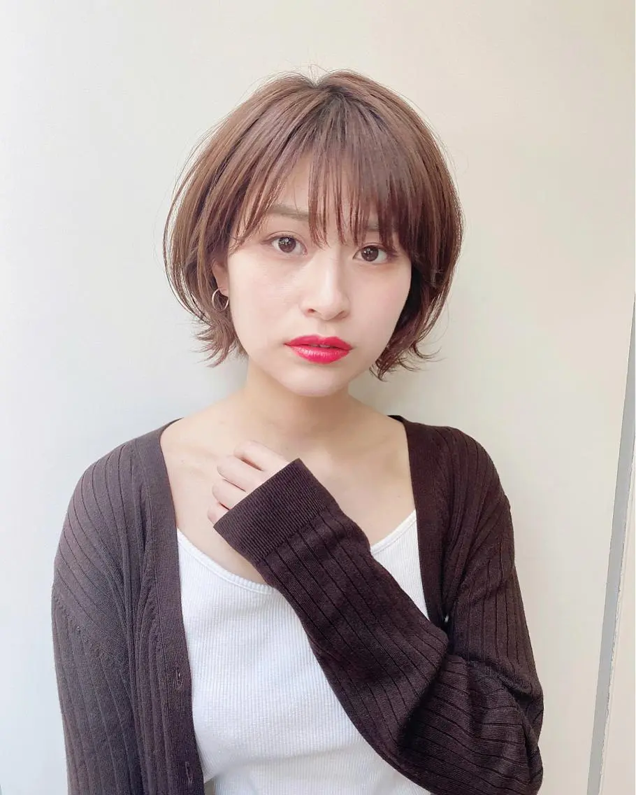 ショート カラー カット ヘアカラー 艶カラー/似合わせ 💖Emmy💖のヘアスタイル