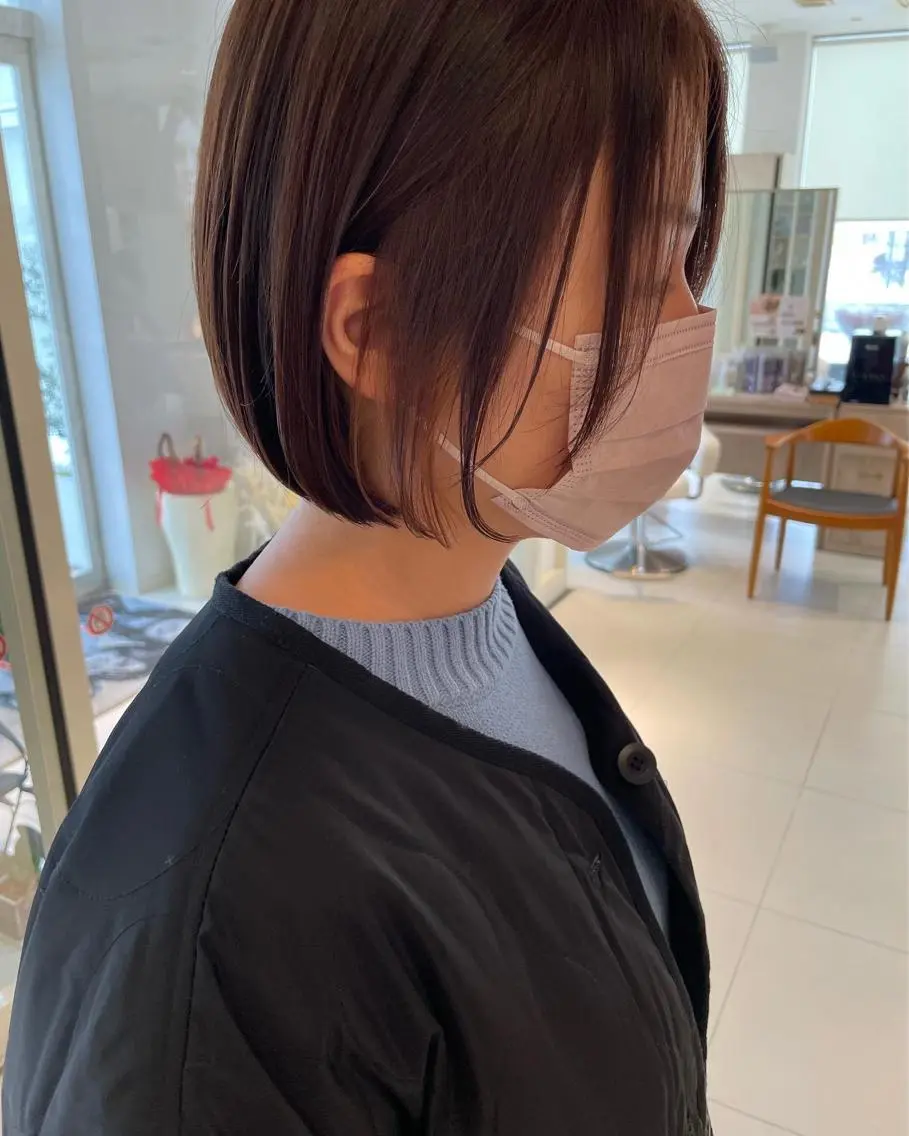 ミディアム カラー ショートボブ ボブ 鶴岡で縮毛矯正なら お任せ！ハヤシナオミのヘアスタイル