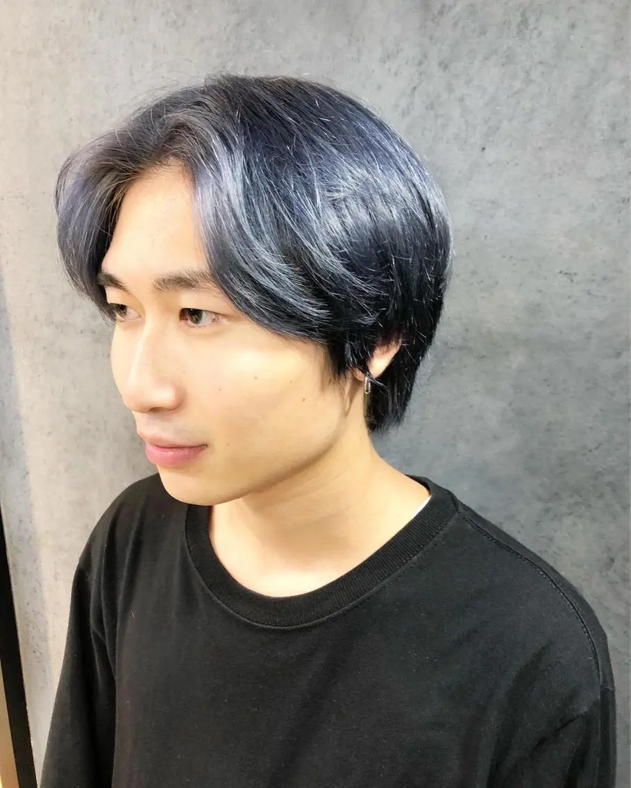 カラー ヘアアレンジ メンズ ブルーカラー シルバー カット ヘアカラー トリートメント ヘアセット メンズ特化✂️栗原 侑也のヘアスタイル