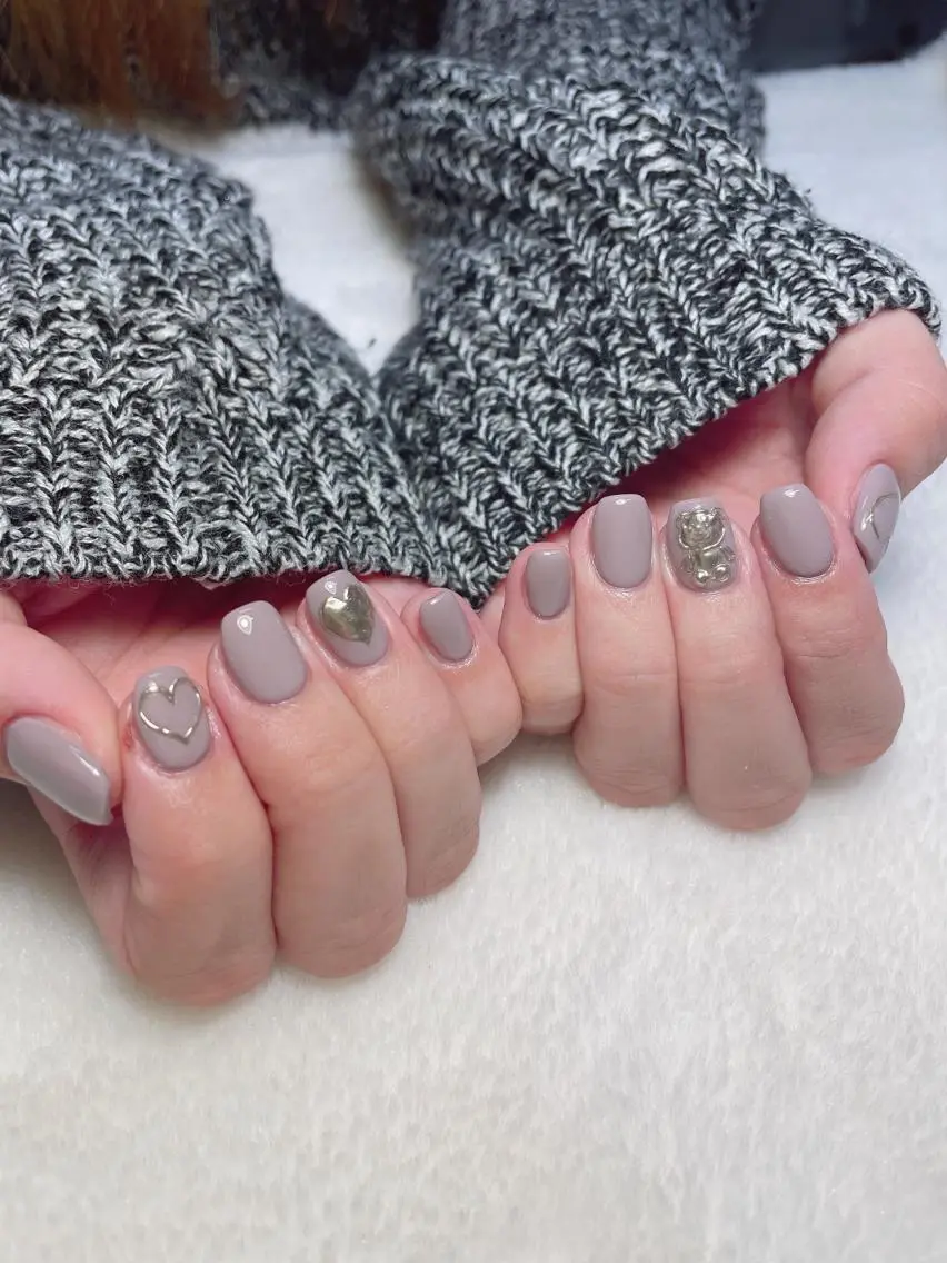 ネイル アートネイル ハート ミラーネイル ハンドネイル kipinail 川﨑えりかのネイルデザイン