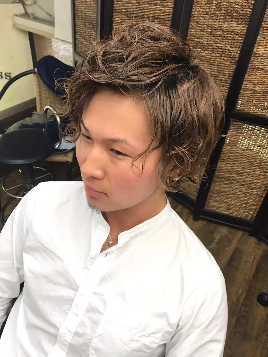 ショート パーマ メンズ メンズパーマ Loob.TOKYO MIYA🌈のヘアスタイル