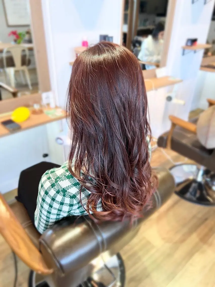 ロング カラー ベージュカラー ブリーチ ピンクカラー ピンクベージュ 堀 望美のヘアスタイル