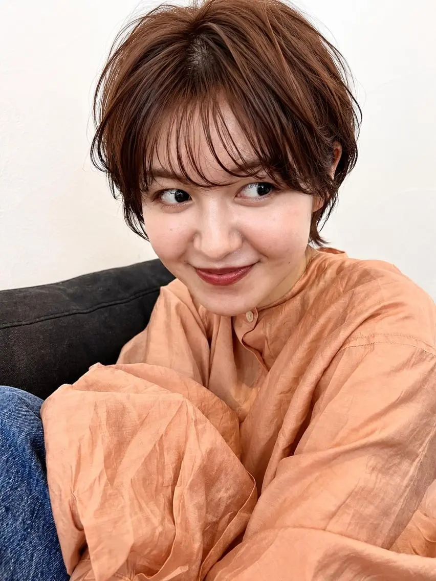 カラー ショートボブ ブラウンカラー カッパーブラウン ボブ カット ヘアカラー LoRE hairのヘアスタイル