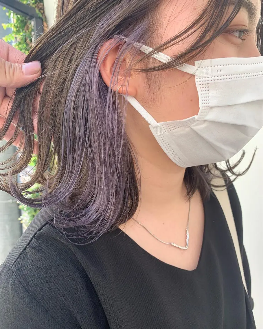 ミディアム カラー バイオレットカラー スダユーヤ 💫推しカラーウルフのヘアスタイル