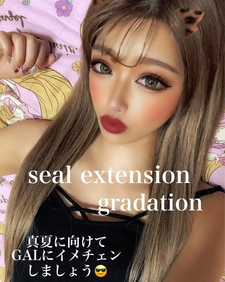 ロング カラー ヘアアレンジ シールエクステ エクステ ‎✴︎˚｡Chamo 𝐄𝐑𝐈𝐍𝐀のマツエク・マツパデザイン