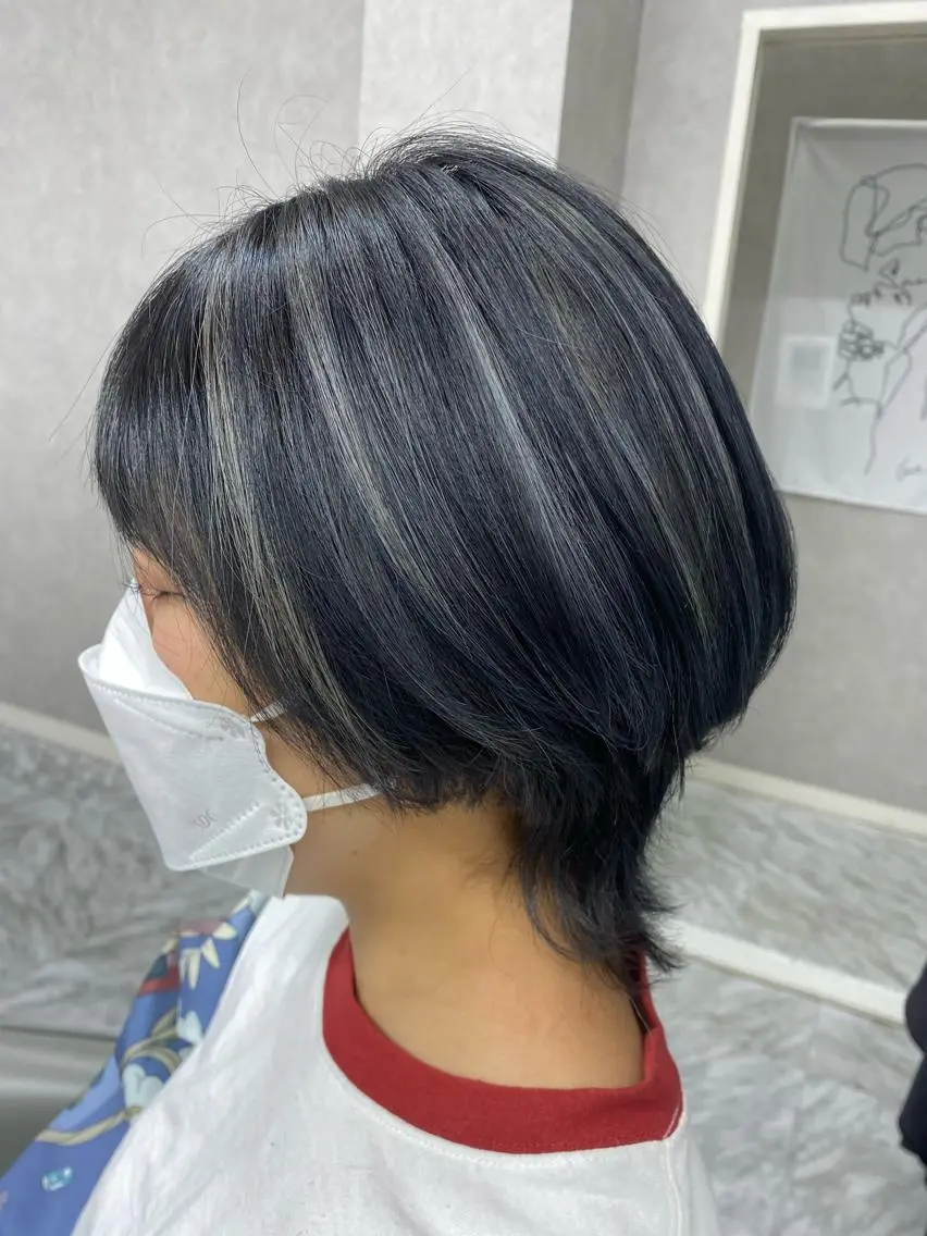 ショート カラー ハイライトカラー ハイライト N/デザインカラー 🌿ナギのヘアスタイル