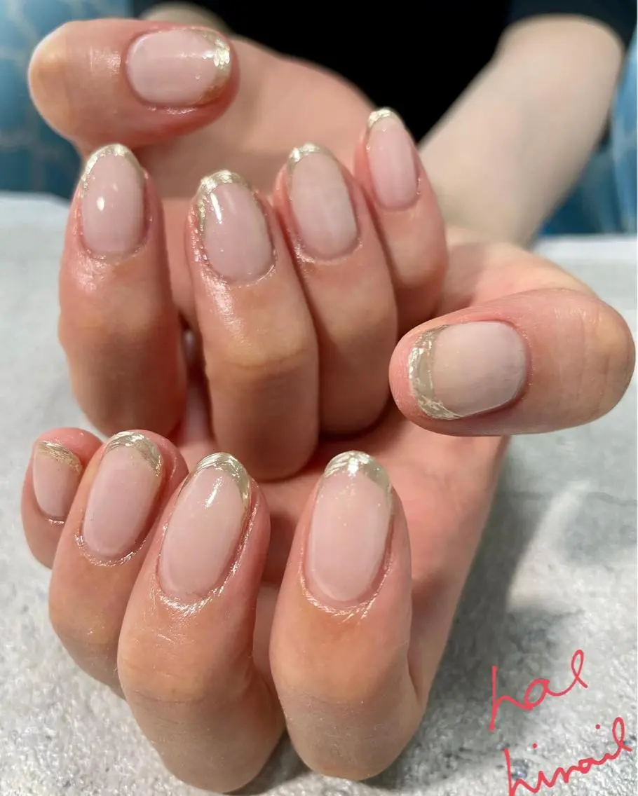 ネイル フレンチネイル ミラーネイル はるひな ねいるのネイルデザイン