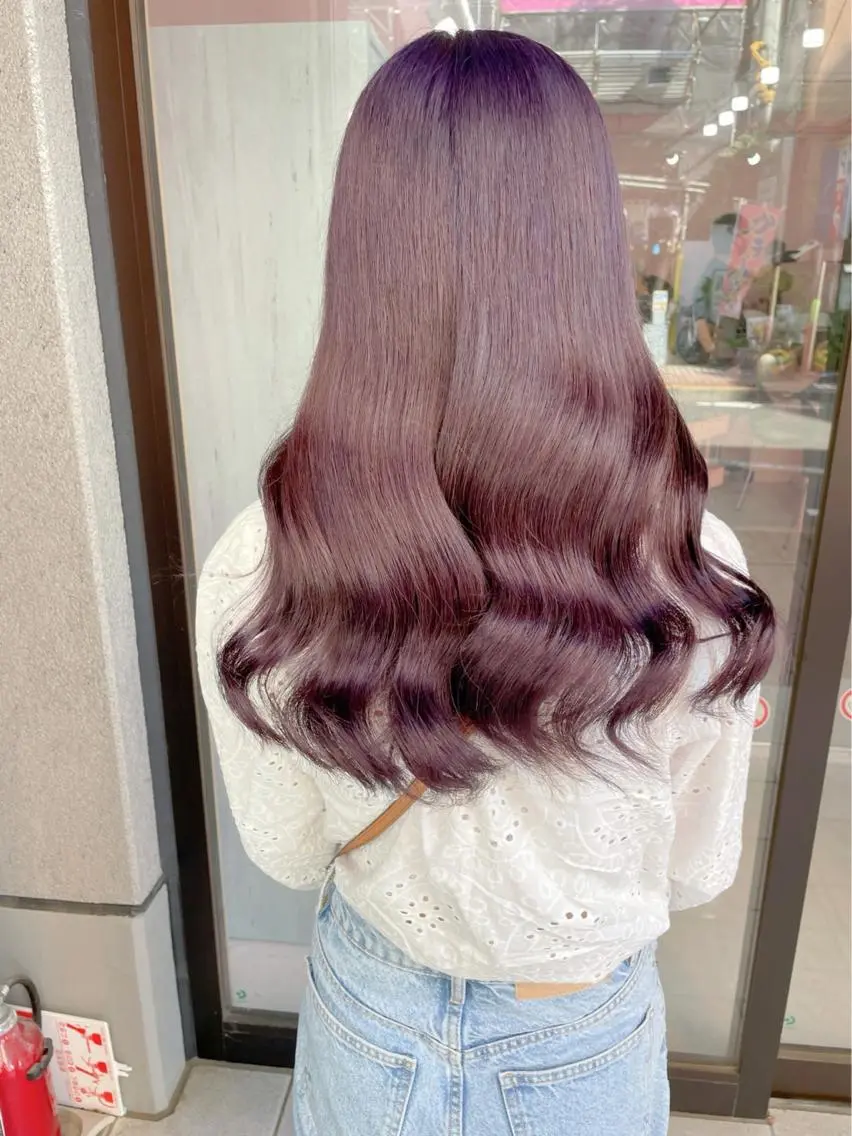 ロング カラー カット パーマ ヘアセット ハイトーン特化💍 NØRN💍韓国のヘアスタイル