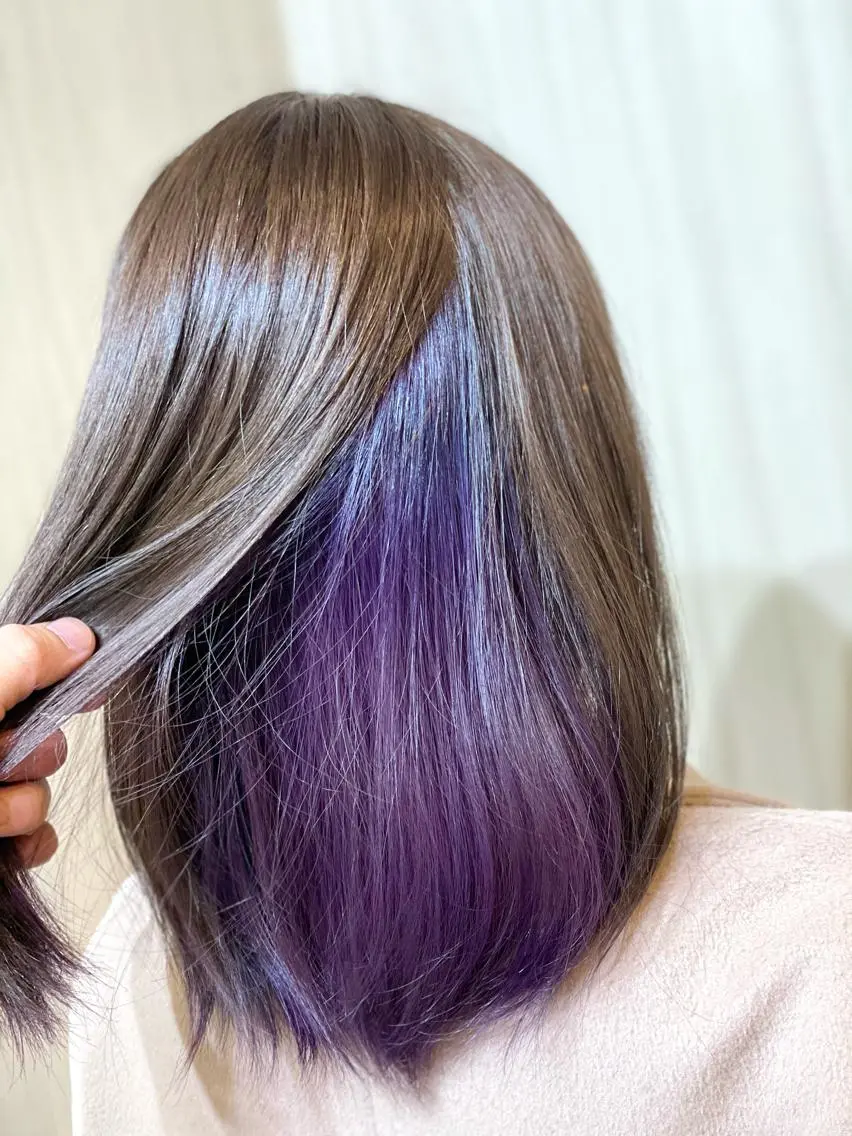 セミロング カラー ヘアアレンジ カット ヘアカラー トリートメント ✨錦糸町ブリーチ/ ホワイトカラー皇気✨のヘアスタイル
