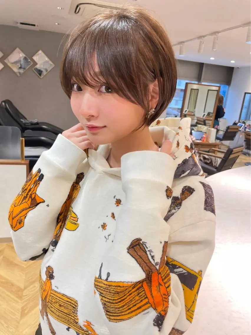 ショート ショートボブ 韓国風カラー ボブ エクステ 髪質改善 Lond  mare 🦋ayana🦋のヘアスタイル