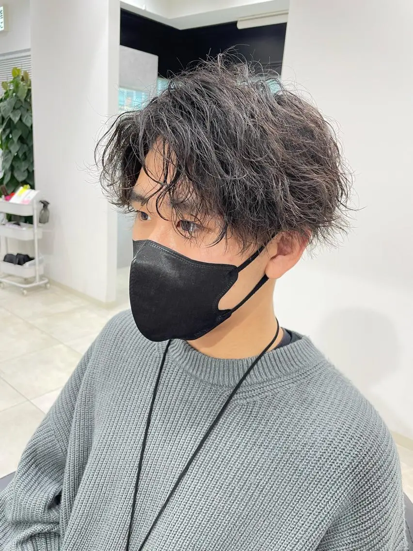 セミロング メンズ メンズパーマ セミロングパーマ 富田 菜月のヘアスタイル