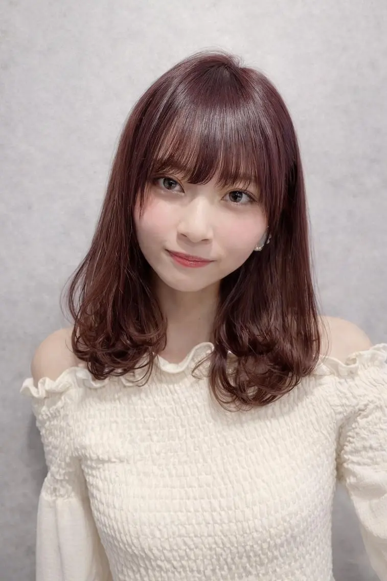 セミロング カット ヘアカラー トリートメント _WHITE+ 南海難波店のヘアスタイル