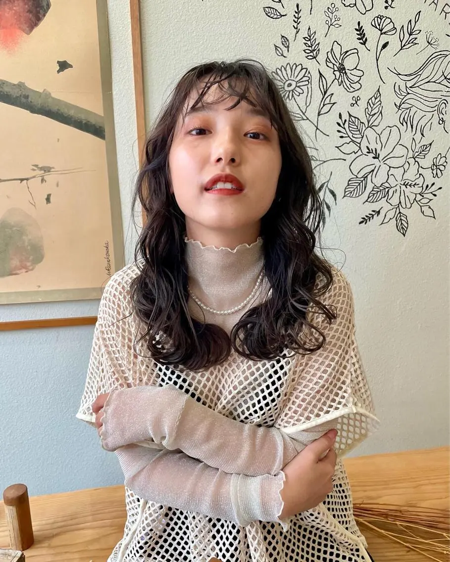 セミロング カラー ヘアカラー トリートメント ヒナゴ トヨカズのヘアスタイル