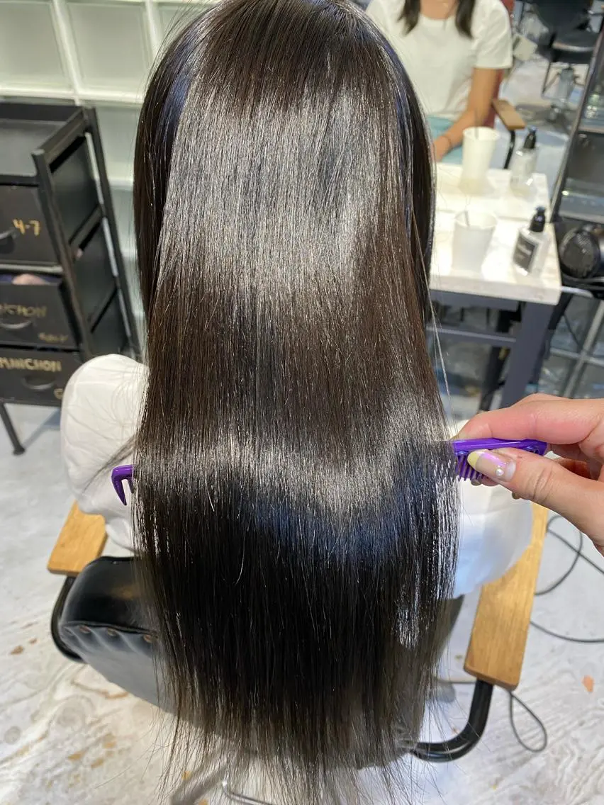ロング 縮毛矯正 大橋 美咲のヘアスタイル