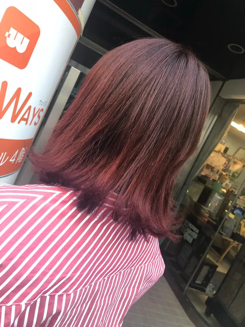 ミディアム カラー オレンジ オレンジレッド レッドカラー ハイライト/髪質改善 ans/黒木 和大のヘアスタイル