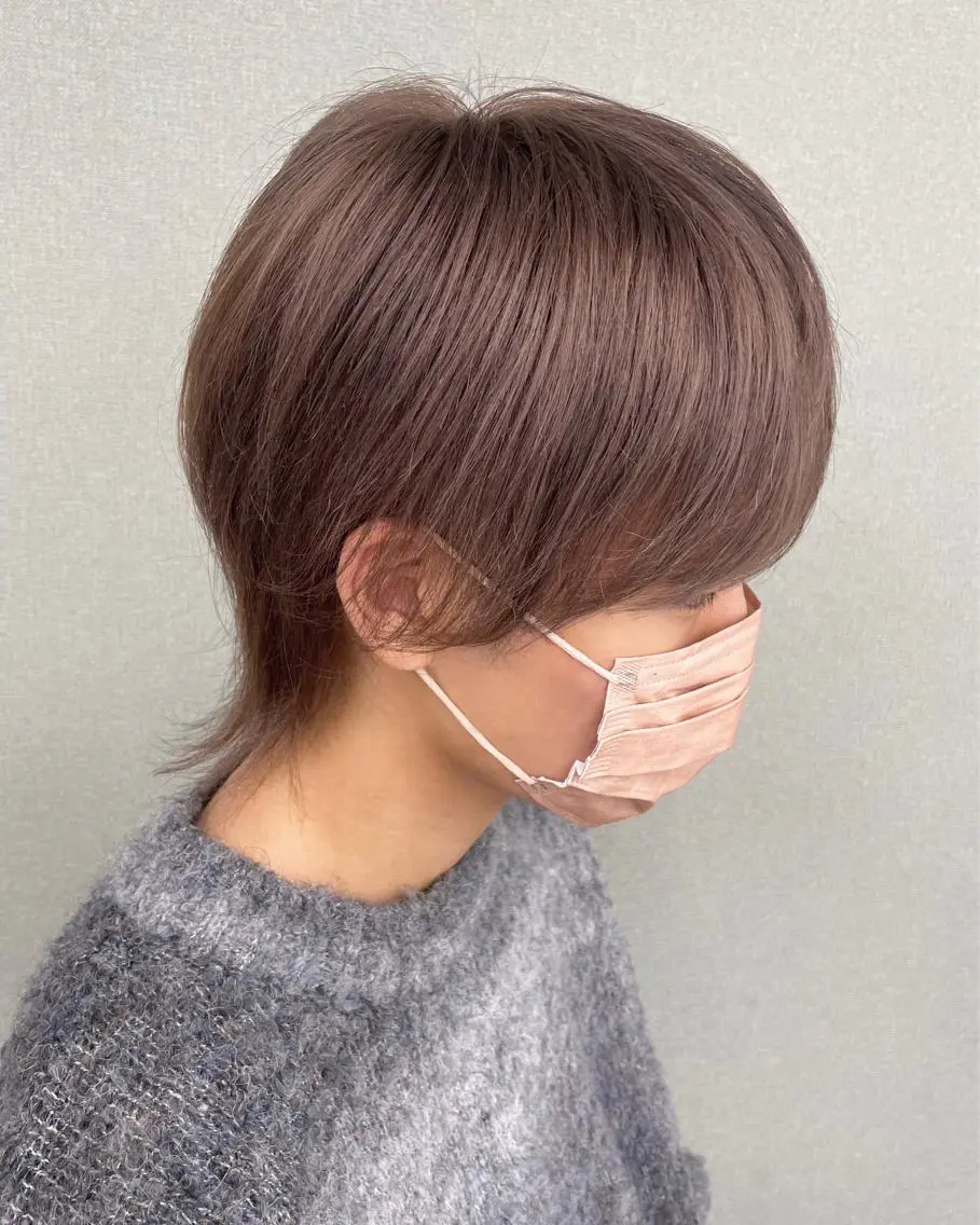 ショート カラー メンズ メンズウルフカット グレージュ ミルクティーグレージュ ウルフカット 🎀プルエクステ みまひかる🎀のヘアスタイル