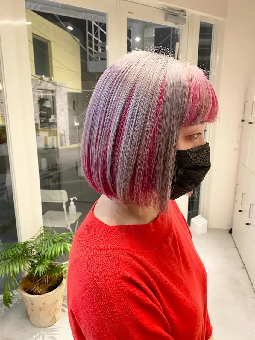 ショート カラー インナーカラー ピンクカラー シルバー ハイトーン×似合わせ 🌱中川慎之介のヘアスタイル