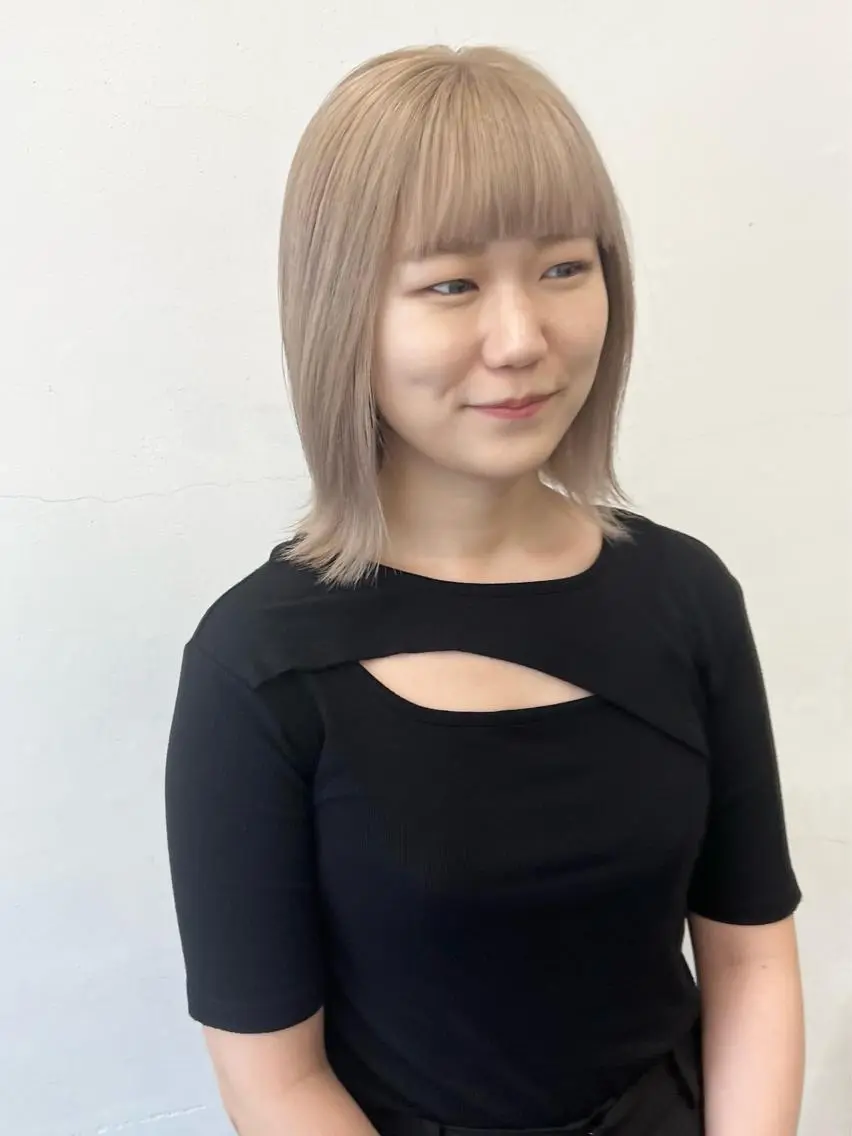 ミディアム カラー ボブ 小顔カット ウルフカット ウルフボブ カット ヘアカラー トリートメント HARU//原宿🤍 リピート率NO.1のヘアスタイル