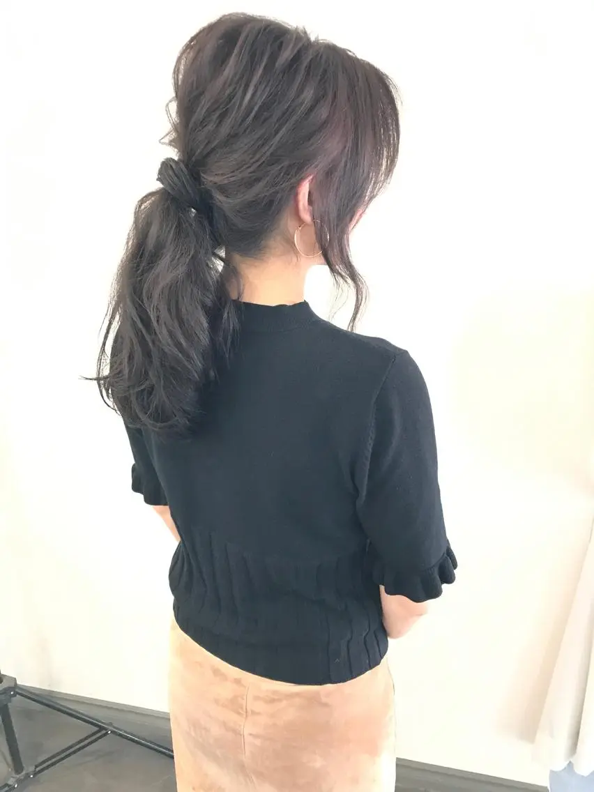 セミロング カラー ヘアアレンジ アッシュ グラデーションカラー ハイライトカラー ハイライト おくれ毛 Mariana/ 鶴原-ハイライトのヘアスタイル