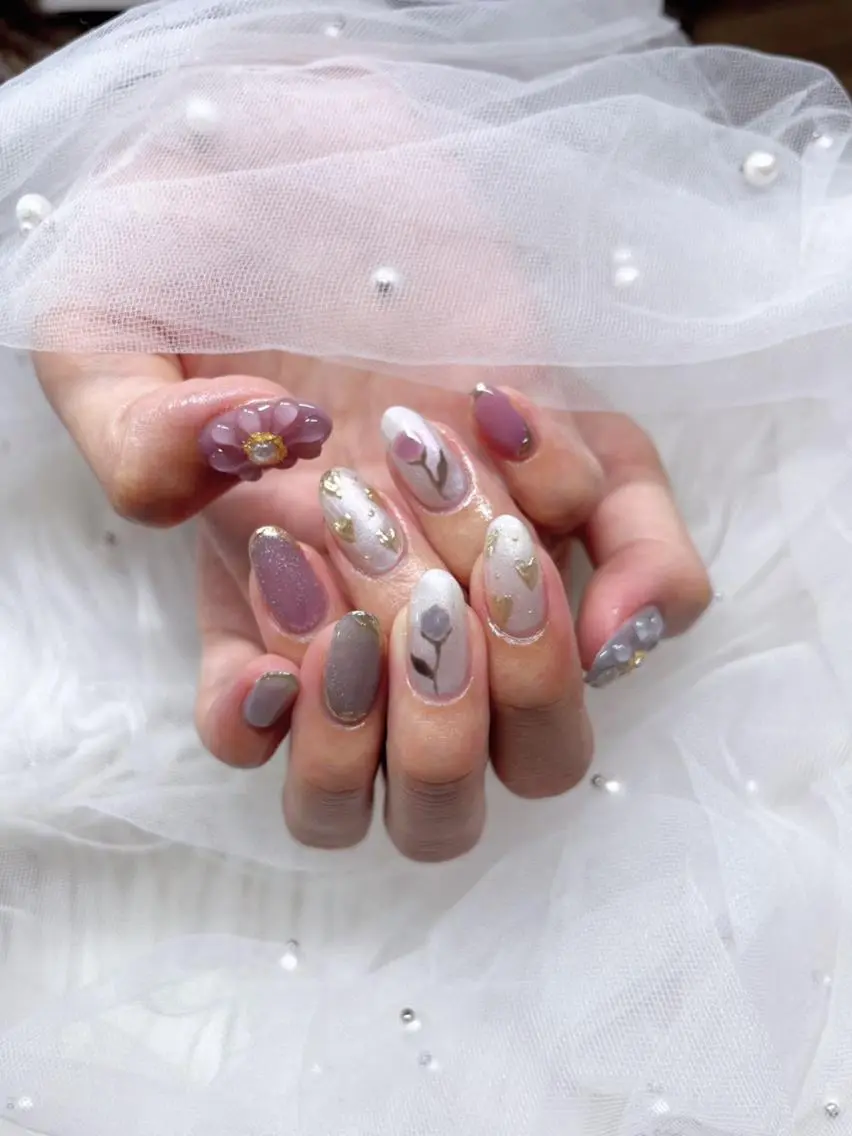 ネイル 長さ出し ジェルネイル 韓国ネイル マグネットネイル 持ち込み The Nail 大久保のネイルデザイン