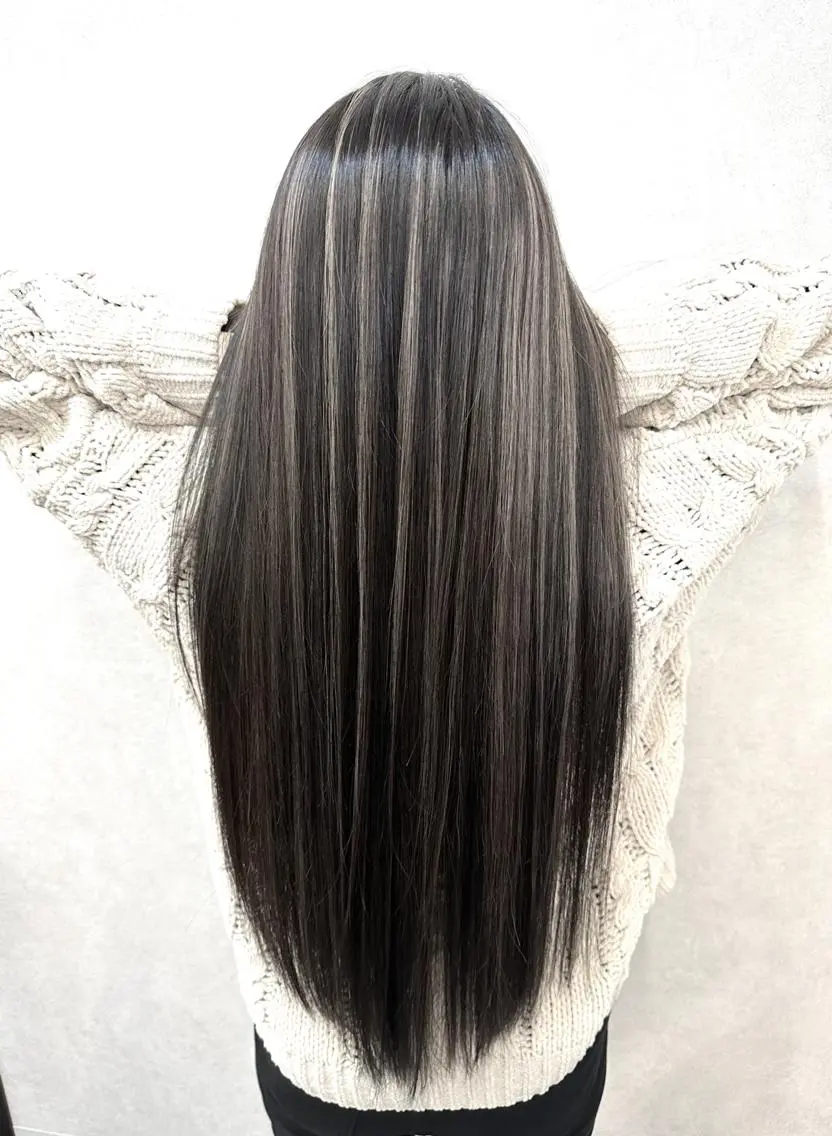 ロング ヘアアレンジ パーマ カラー シール、 羽エクステのヘアスタイル