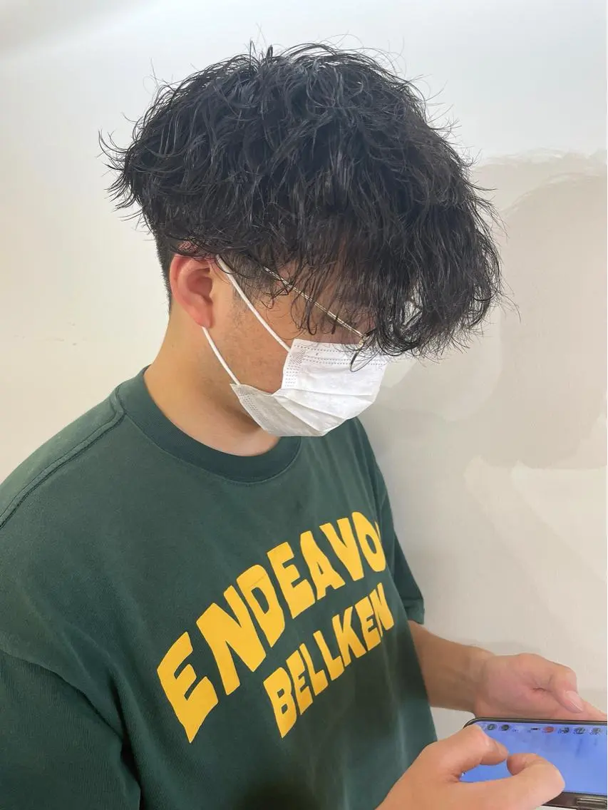 パーマ メンズ カット パーマ 佐藤 梨里花 ❤︎のヘアスタイル