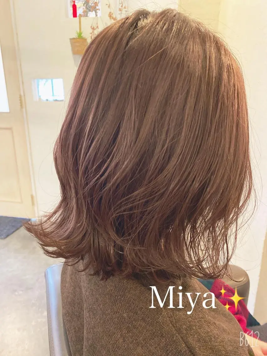 ミディアム カラー カット ヘアカラー トリートメント 北24条　髪質改善 MIYAのヘアスタイル
