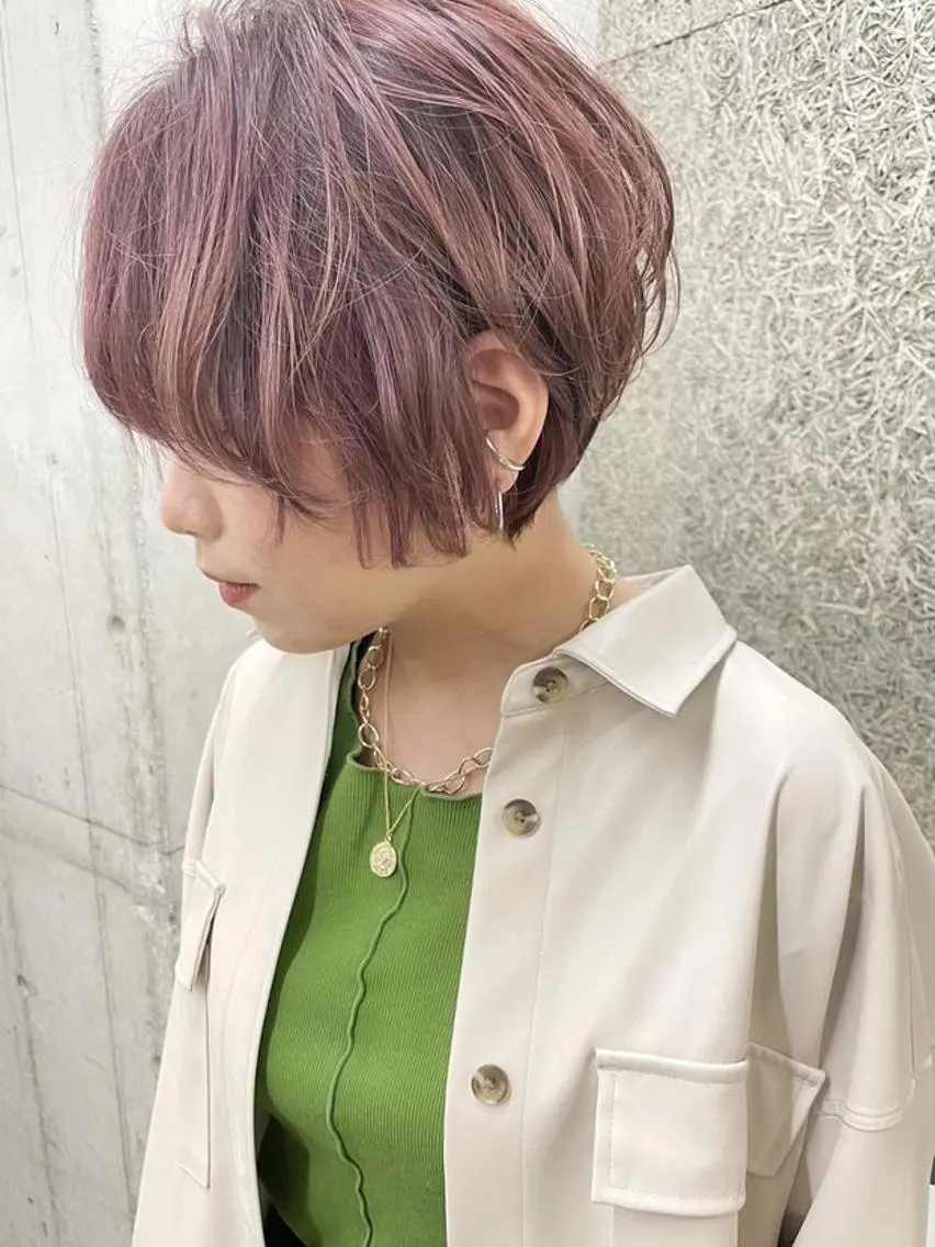 ショート カラー ヘアアレンジ パーマ アディクシーカラー ケアカラー 髪質改善 トリートメント ストレートパーマ カット トリートメント ヘッドスパ ヘアケア特化型サロン newi 梅田のヘアスタイル