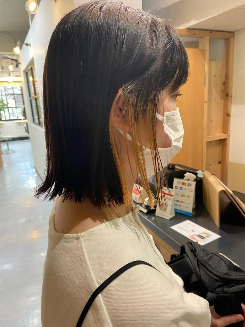 ミディアム カラー 田中 あやなのヘアスタイル