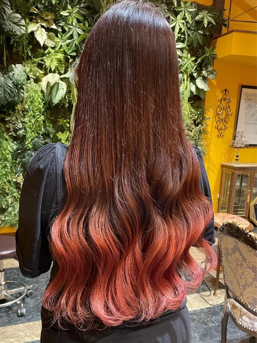 ロング カラー 田中 沙織のヘアスタイル