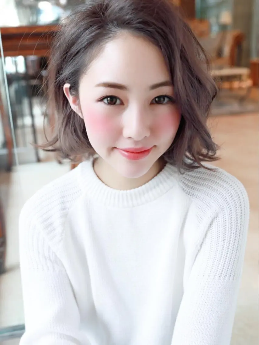 ミディアム カラー パーマ 透明感カラー トリートメント 近藤 和輝のヘアスタイル
