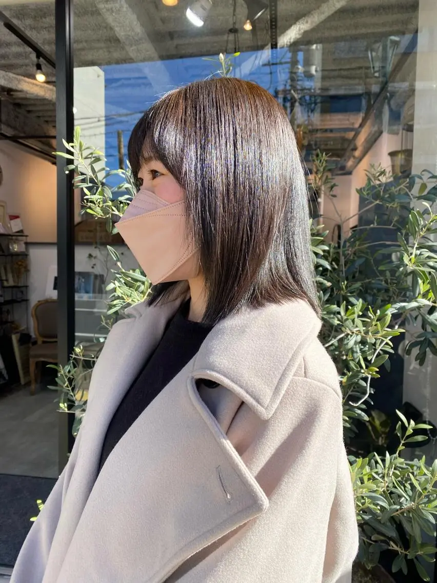ミディアム アッシュ アッシュブラウン 小野田 航己のヘアスタイル