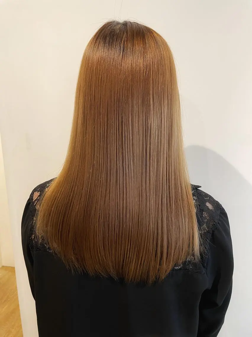 ロング パーマ 縮毛矯正 ヘアアレンジ にいた かづしげのヘアスタイル