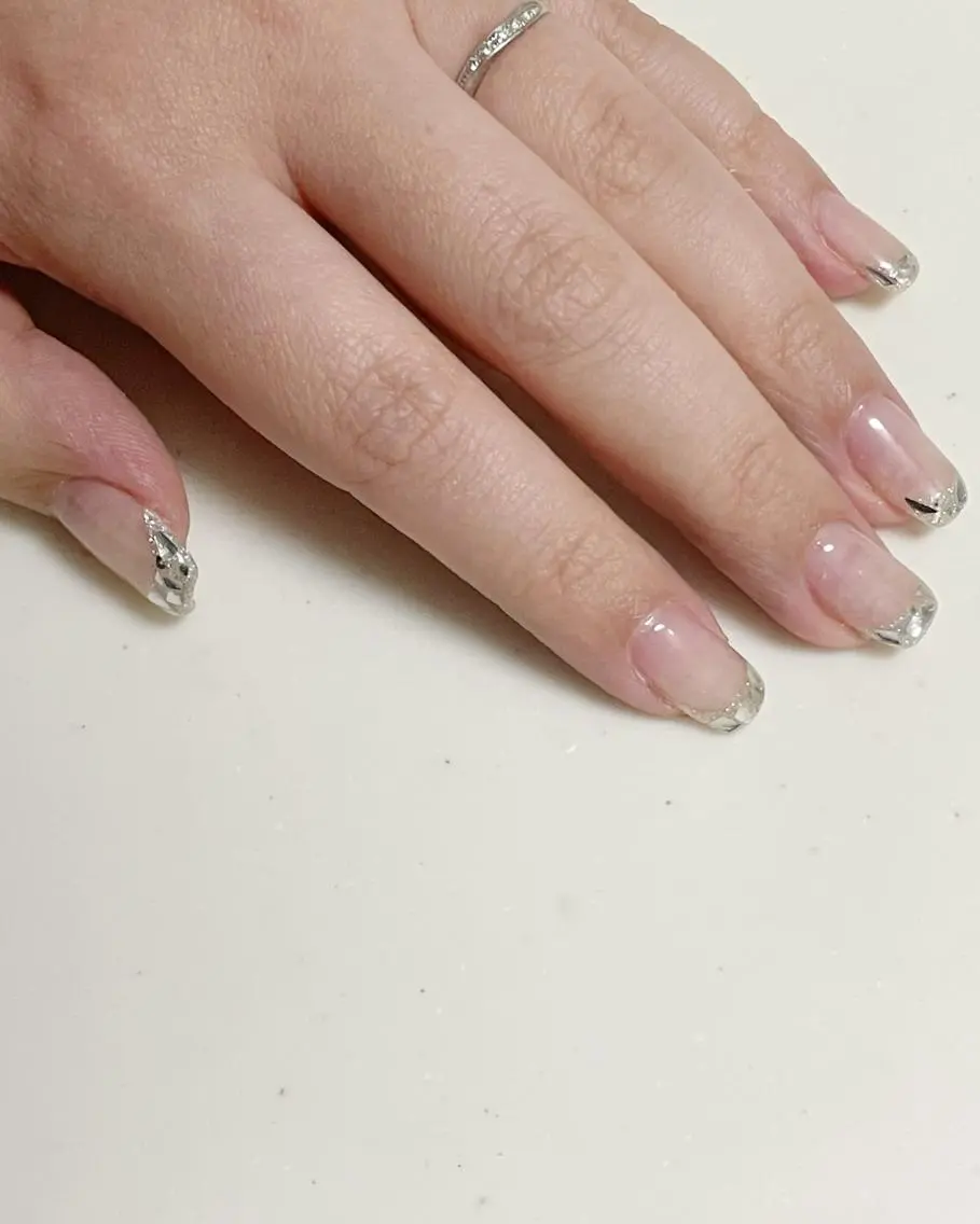 ネイル フレンチネイル ガラスフレンチ ハンドネイル Shizuka Nail Salonのネイルデザイン