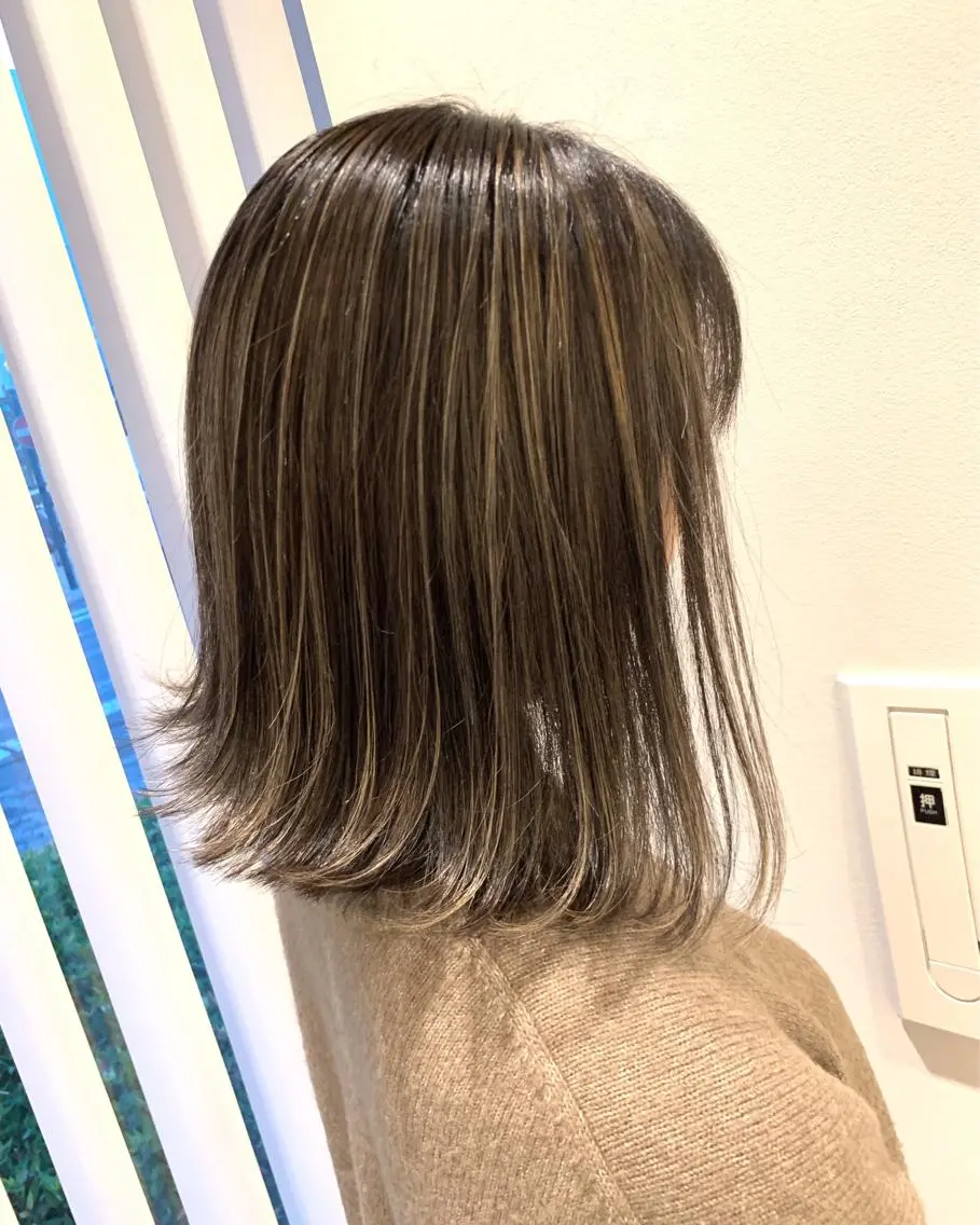 ミディアム カラー ハイライトカラー ハイライト 小田原NO1 美容師 飯田飛翔のヘアスタイル