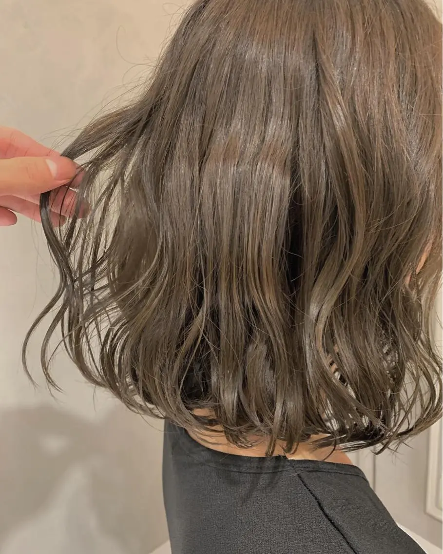 ミディアム ヘアカラー トリートメント ヘッドスパ ヘアセット オリーブ カラー✨有坂映哉のヘアスタイル