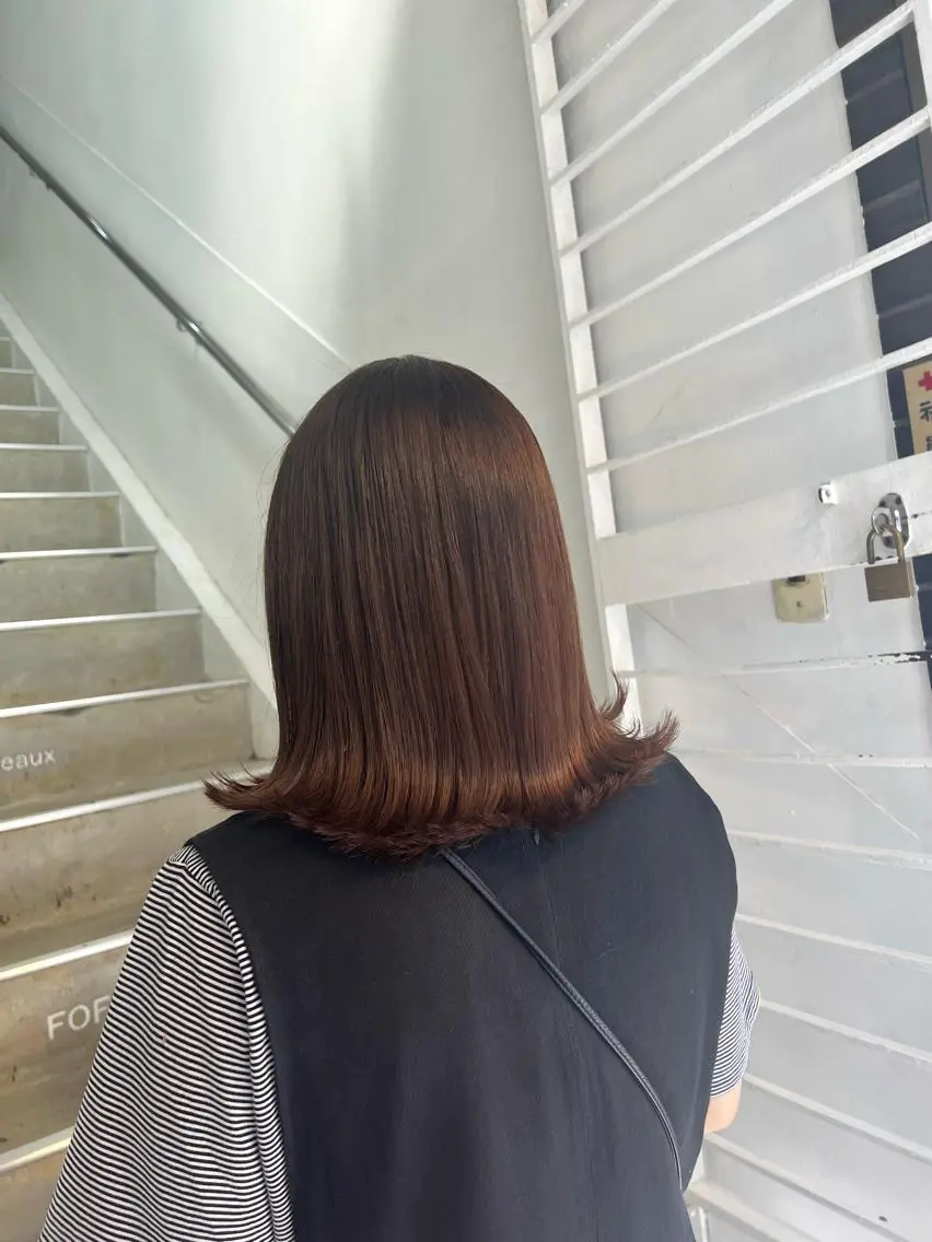 ミディアム カラー 透明感カラー 橋爪 明日香のヘアスタイル