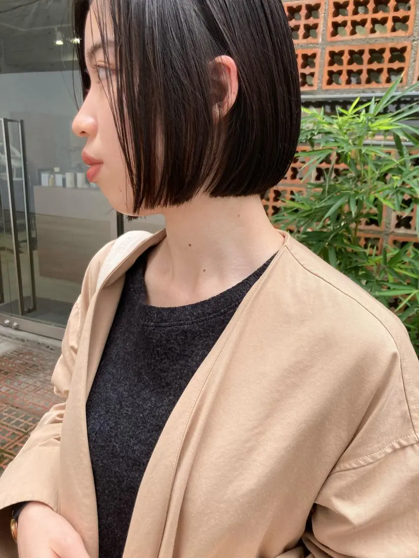 ショート ボブ ロングパーマ木村 ボブパーマのヘアスタイル