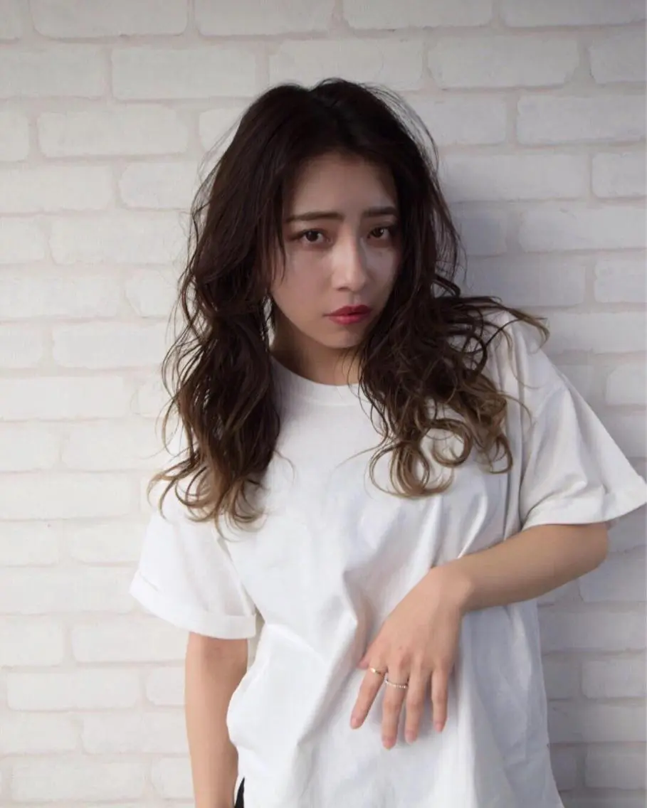 ロング カラー パーマ カット ヘアカラー トリートメント 大久保寿高✨ なりたい色を叶える✨のヘアスタイル