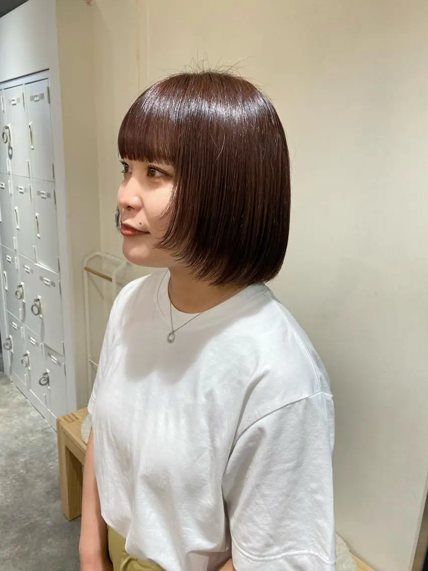 ミディアム カラー ヘアアレンジ ブリーチ ブリーチなしカラー ボブ /ニュアンス/ satomi🧸💖のヘアスタイル