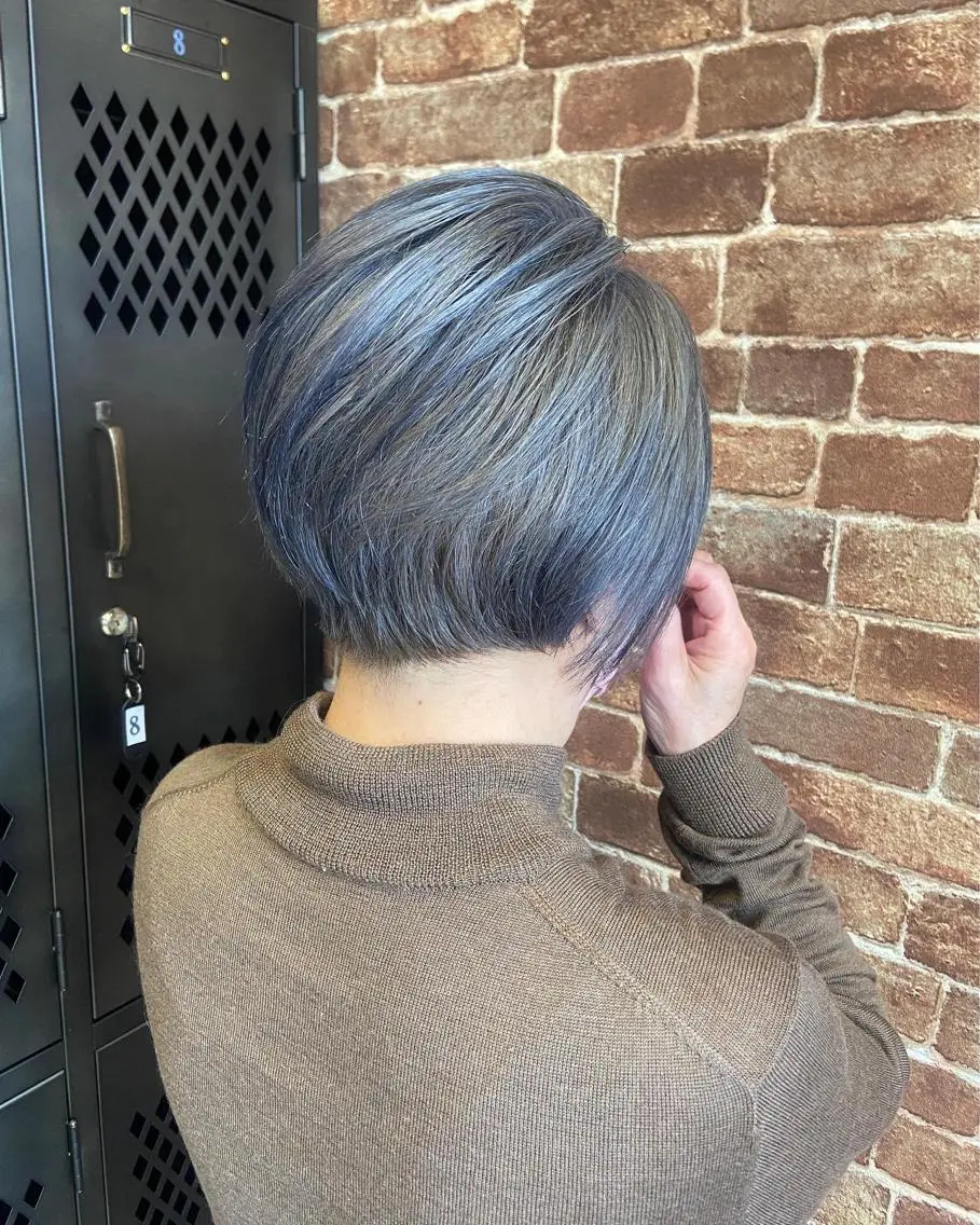 ショート カラー パーマ ヘアアレンジ メンズ キッズ ネイル マツエク・マツパ アイブロウ メンズハイライト メンズパーマ ブラウンカラー ケアカラー 透明感カラー 久木原 ゆりのヘアスタイル