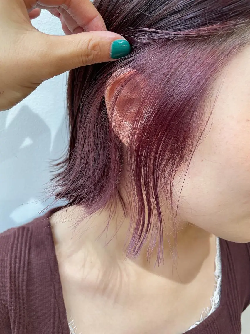 ミディアム カラー カシス カット ヘアカラー トリートメント 🦖鶴岡 香純🦖のヘアスタイル