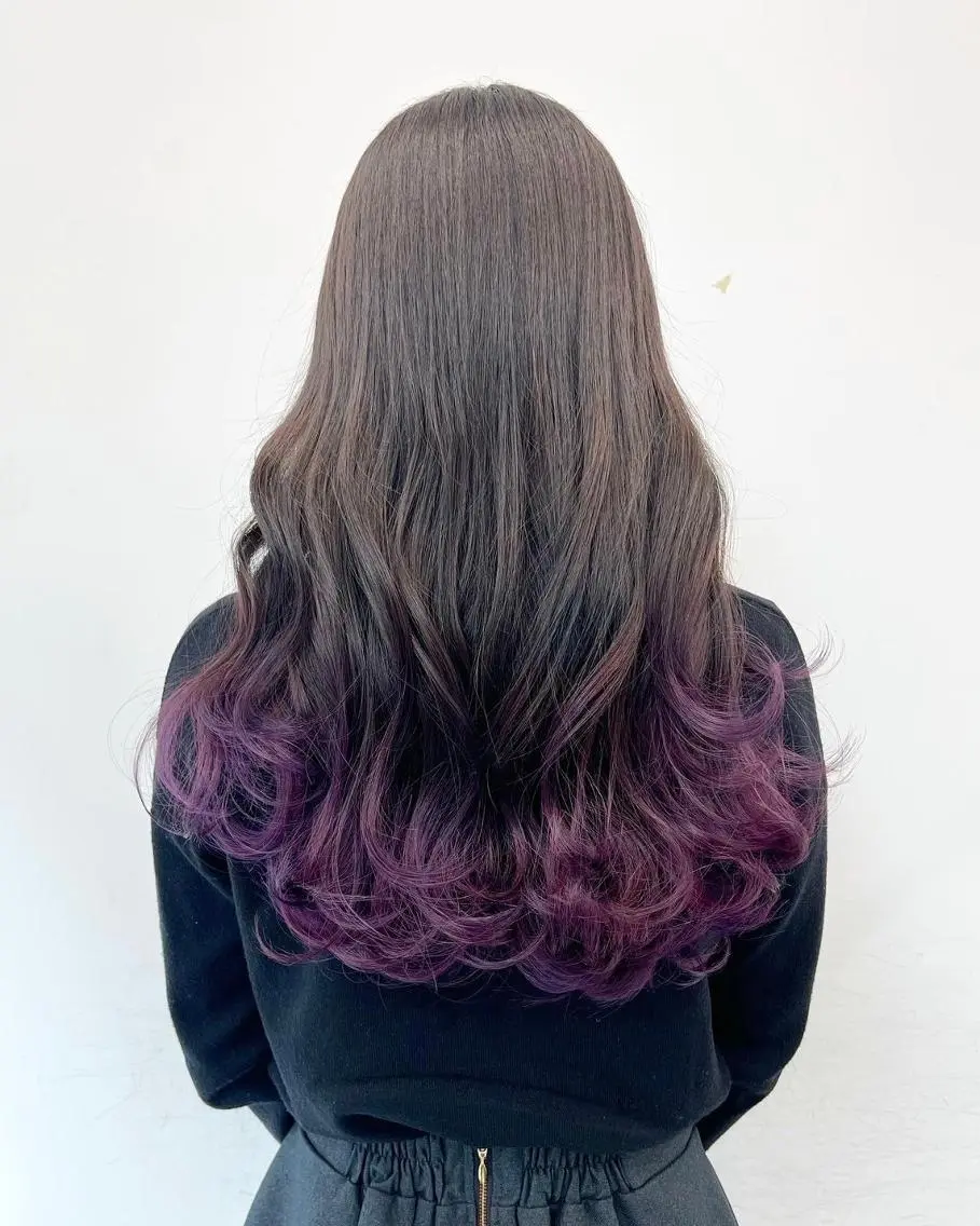 ロング ボブ ハイライト 髪質改善 韓国風ヘア レイヤーカット カット ヘアカラー 【公式】amble luxe 中野のヘアスタイル