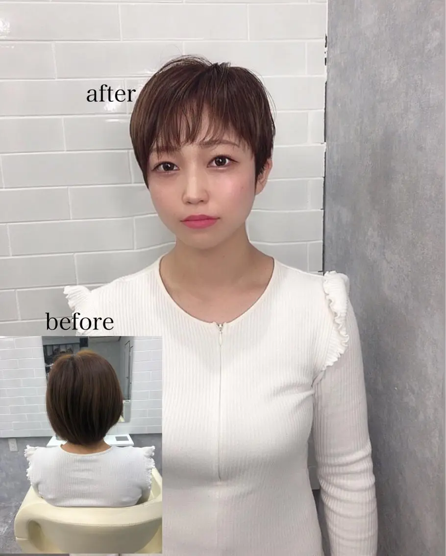 ショート カラー ヘアカラー トリートメント 垢抜けレイヤー✂️ RYOTAのヘアスタイル
