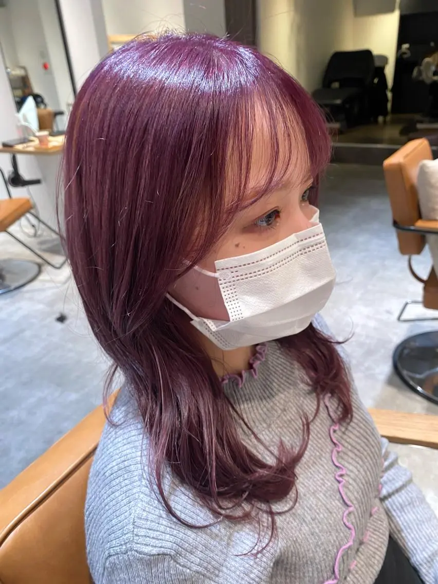 カラー ラベンダーカラー ピンクカラー ピンクラベンダー カット ヘアカラー オスズ 🎀´-のヘアスタイル